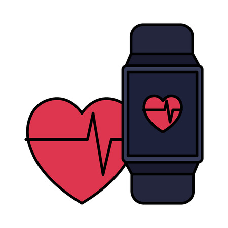 smartwatch with cardiology app vector illustration designのイラスト素材