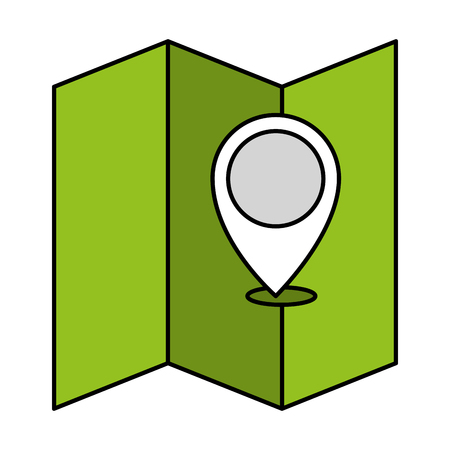 paper map with pin location vector illustration designのイラスト素材