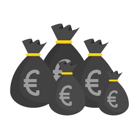sack with euro coins vector illustration designのイラスト素材