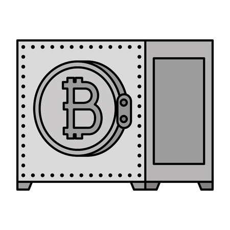 safe box with bitcoin symbol vector illustration designのイラスト素材