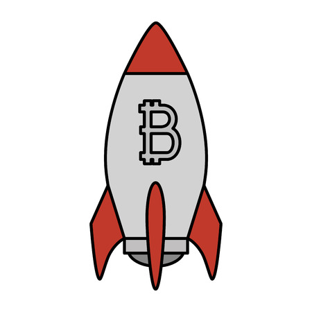 rocket launcher with bitcoin symbol vector illustration designのイラスト素材
