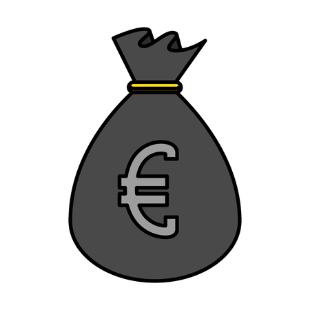 sack with euro coins vector illustration designのイラスト素材