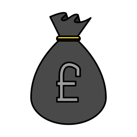 sack of pound sterling coins vector illustration designのイラスト素材