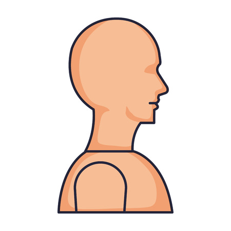 humanoid profile isolated icon vector illustration designのイラスト素材