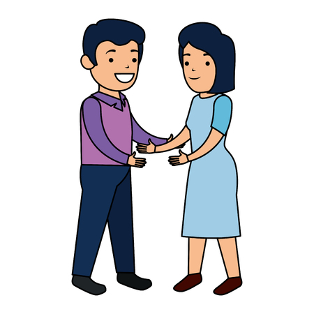 business couple avatars characters vector illustration designのイラスト素材