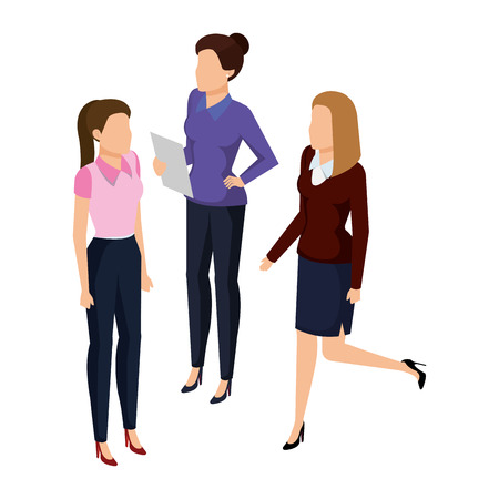 group of businesswomen avatars characters vector illustration designのイラスト素材