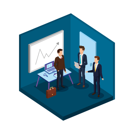 group of men in the office avatars vector illustration designのイラスト素材