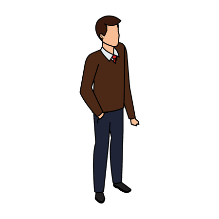 elegant businessman avatar character vector illustration designのイラスト素材