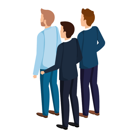 group of men avatars characters vector illustration designのイラスト素材