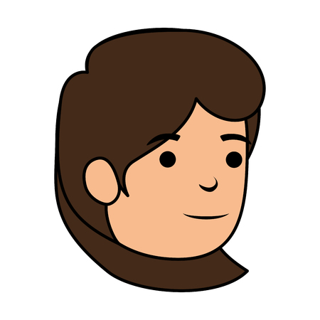 beautiful little girl head character vector illustration designのイラスト素材