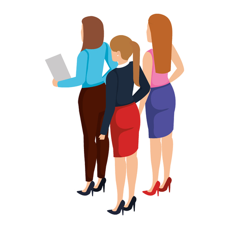 group of businesswomen avatars characters vector illustration designのイラスト素材