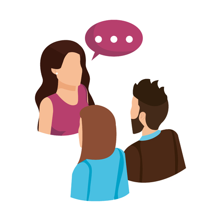 business people talking with speech bubble vector illustration designのイラスト素材
