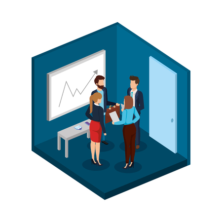 group of business people in the office vector illustration designのイラスト素材