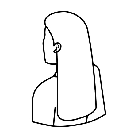 elegant businesswoman back avatar character vector illustration designのイラスト素材