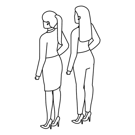 elegant businesswoman back avatar character vector illustration designのイラスト素材