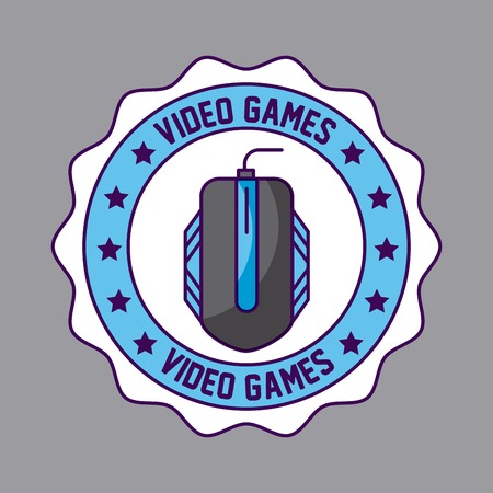 video game sticker stars mouse vector illustrationのイラスト素材