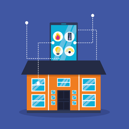 smart home smartphone application remote vector illustrationのイラスト素材