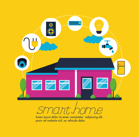 smart home digital control functions vector illustrationのイラスト素材