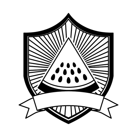 watermelon fresh healthy food emblem vector illustrationのイラスト素材