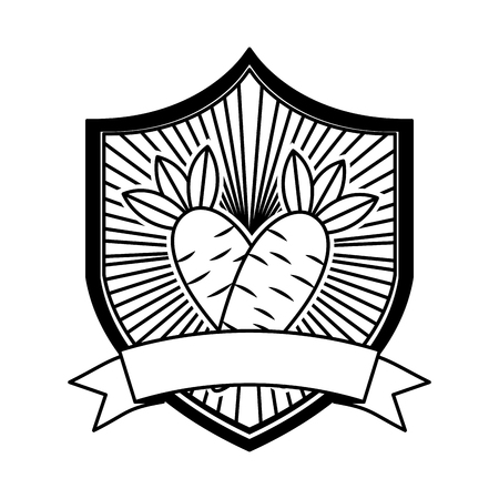 carrot fresh healthy food emblem vector illustrationのイラスト素材