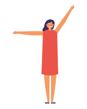 woman stretching activity on white background vector illustrationのイラスト素材