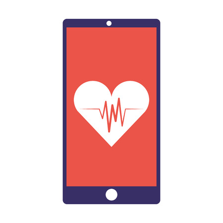 smartphone healthcare heartbeat app technology vector illustrationのイラスト素材