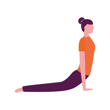 woman practicing yoga posture health vector illustrationのイラスト素材