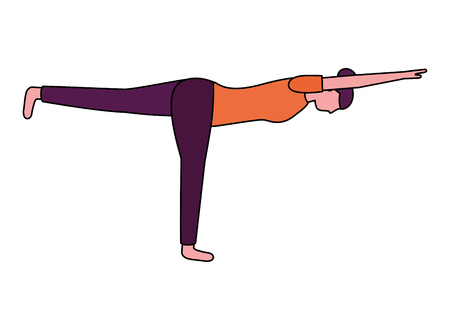woman practicing yoga posture health vector illustrationのイラスト素材