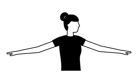 woman practicing yoga posture health vector illustrationのイラスト素材