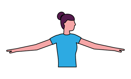 woman practicing yoga posture health vector illustrationのイラスト素材