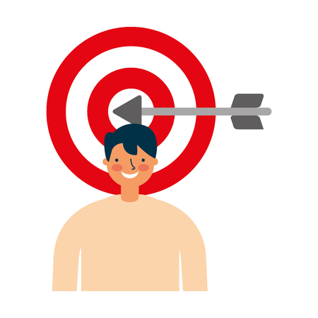 businessman and target arrow startup vector illustrationのイラスト素材