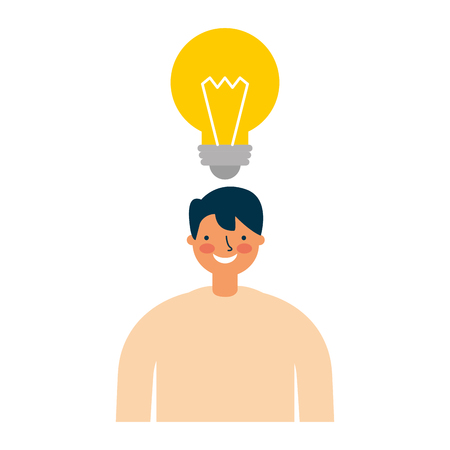 businessman and bulb idea creativity vector illustrationのイラスト素材