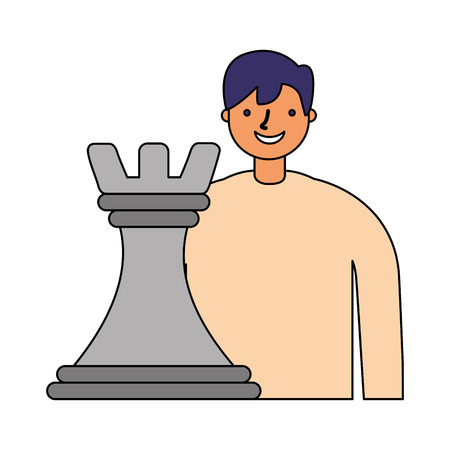 businessman with chess piece strategy vector illustrationのイラスト素材
