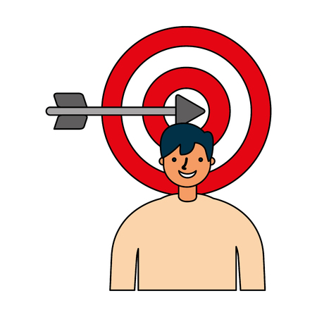 businessman and target arrow startup vector illustrationのイラスト素材