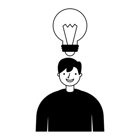 businessman and bulb idea creativity vector illustrationのイラスト素材