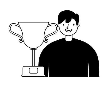 businessman and trophy award prize vector illustrationのイラスト素材