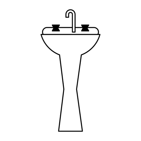 basin bathroom on white background vector illustrationのイラスト素材