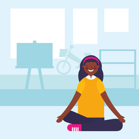 teenage sitting in the classroom vector illustrationのイラスト素材
