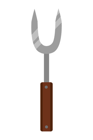 fork utensil kitchen on white background vector illustrationのイラスト素材