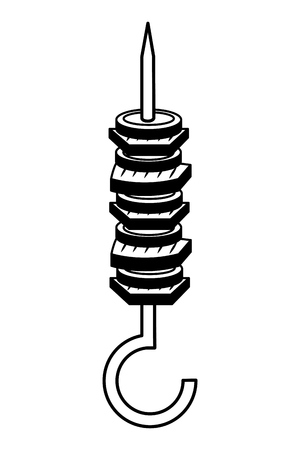 barbecue skewers on white background vector illustrationのイラスト素材
