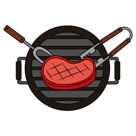 grill barbecue with handles on white background vector illustrationのイラスト素材