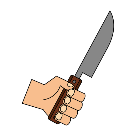 hand holding knife on white background vector illustrationのイラスト素材