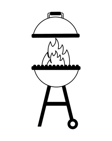 grill barbecue flame on white background vector illustrationのイラスト素材
