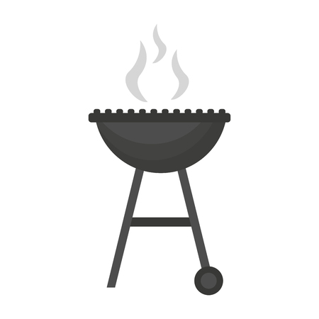 barbecue grill smoke hot white background vector illustrationのイラスト素材