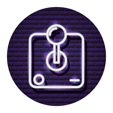 joystick control neon video game vector illustrationのイラスト素材