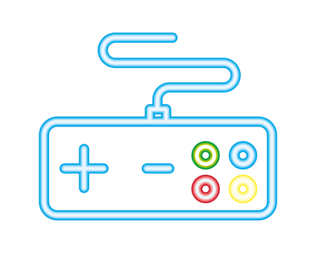 controller device neon video game vector illustrationのイラスト素材