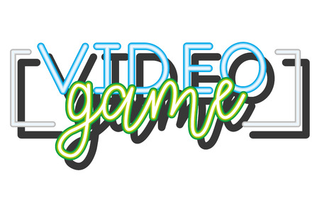 neon video game lettering board vector illustrationのイラスト素材