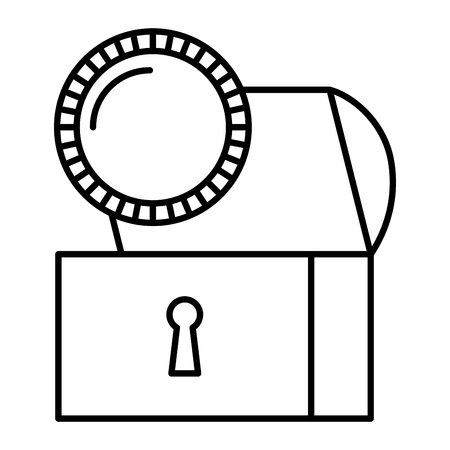 chest treasure coin on white background vector illustrationのイラスト素材