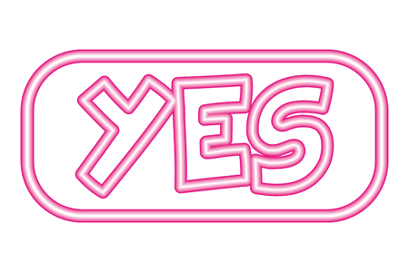 yes button neon white background vector illustration vector illustrationのイラスト素材