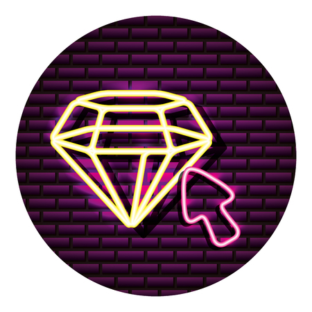 diamond arrow neon video game wall vector illustrationのイラスト素材